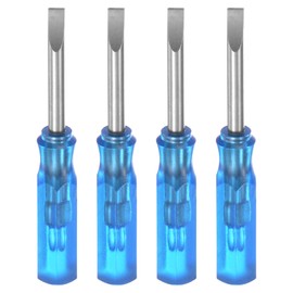 QUARKZMAN 4pcs SL2.5 Mini Slotted Screwdriver 2.5mm Magnetic Flat Head 45mm Length for Small Appliance Repairs Blue