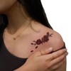 Nirbffo Temporary Tattoo Rose Red Flower for Women Body Arm