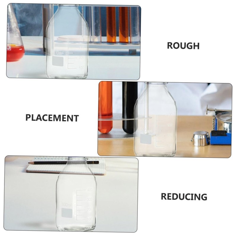 Ciieeo 2pcs Sealing Chemical Reagent Bottle with Calibration Transparent Round