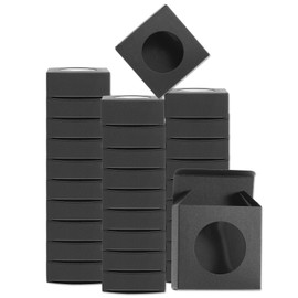 sourcing map 30Pcs Kraft Soap Boxes for Homemade Soap, 3" x 3" x 1.2" Mini Kraft Treat Boxes with Clear Window Candy Cookie Gift Boxes for Party Favor Treats Packaging (Black)