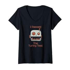 Womens I Passed The Turing Test, AI Robot Funny V-Neck T-Shirt