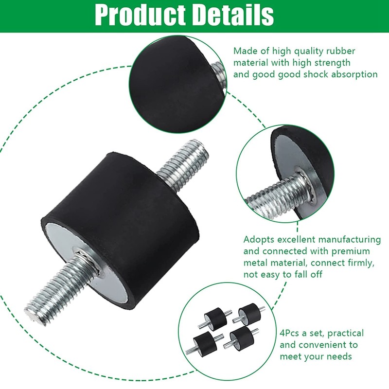 M10 Rubber Mounts, Air Compressor Pump Shock Absorber, Anti-Vibration Silent