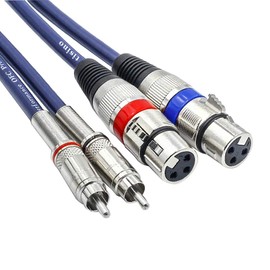 Tisino Dual Female XLR to RCA Cable, 2 XLR to 2 Phono Plug HIFI Stereo Audio Connection Microphone Cable Wire Cord - 1.5m/5 Feet