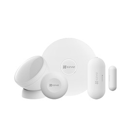 EZVIZ Home Sensor Kit, Gateway, PIR Sensor, Open/Close Sensor and Smart Button, for Person Detection or Control of All Smart Devices, Voice Alarms, Push Message (B1 Kit)