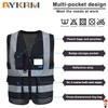 SECURITY Hi Vis Vests with 7 Pockets - Black High