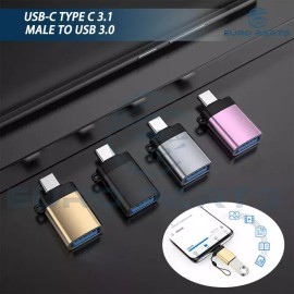 Unbranded USB-C Type C 3.1 Male to USB 3.0 Type A Female OTG Converter Adapter Sync Data C - Black