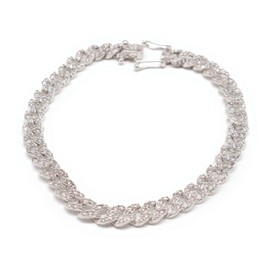 HOILY'S Women's Bracelet with White Zirconia Covered Jewellery 925 Sterling Silver, Sterling Silver, Cubic Zirconia