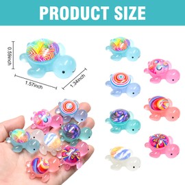 HOMICO Mini Resin Turtles 14 Pieces Luminous Mini Sea Animals Mini Turtles Decor for Dollhouse Fairy Garden Fish Tank Micro Moss Landscape