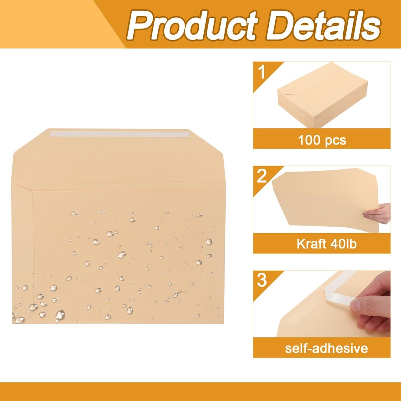 Engrowtic 100 Pack Legal Size File Envelope 10" x 15"