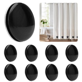 10 x Shower Curtain Weights, Curtain Weights Outdoor, Shower Curtain Weights Round Magnetic for Window Curtain, Shower Curtain, Tablecloth Stop Bubbles (Black)