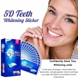 5D Teeth Whitening Strips with 30-Minute Application, Visible Brightening Teeth Whitener Strips, 28 Pcs 14 Packs Easy to Apply Whitening Strips, Combining Whiter Teeth and Colour Correction