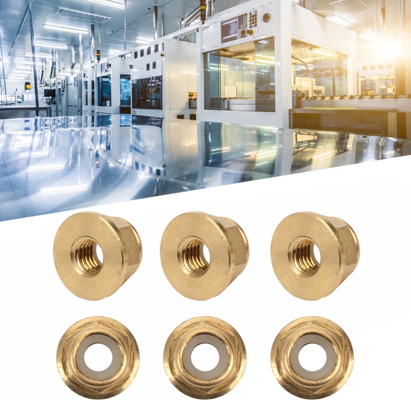 50Pcs Flange Nut Pure Copper Lock AntiSkid AntiLoose Fasteners Set