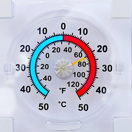 Dial/Analogue Indoor/Outdoor stick on Garden Window thermometer