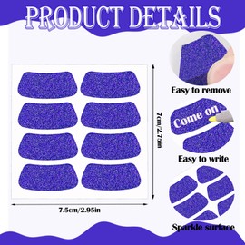 120 Pcs Purple Eye Black Stickers for Kids Glitter Eye Strips Football Eye Stickers Adhesive Softball Eye Black Stickers for Football, Baseball, Softball Sports Occasion (Purple)
