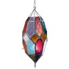 Large Moroccan Style Hanging Tea Light Lantern - Multi-Colour