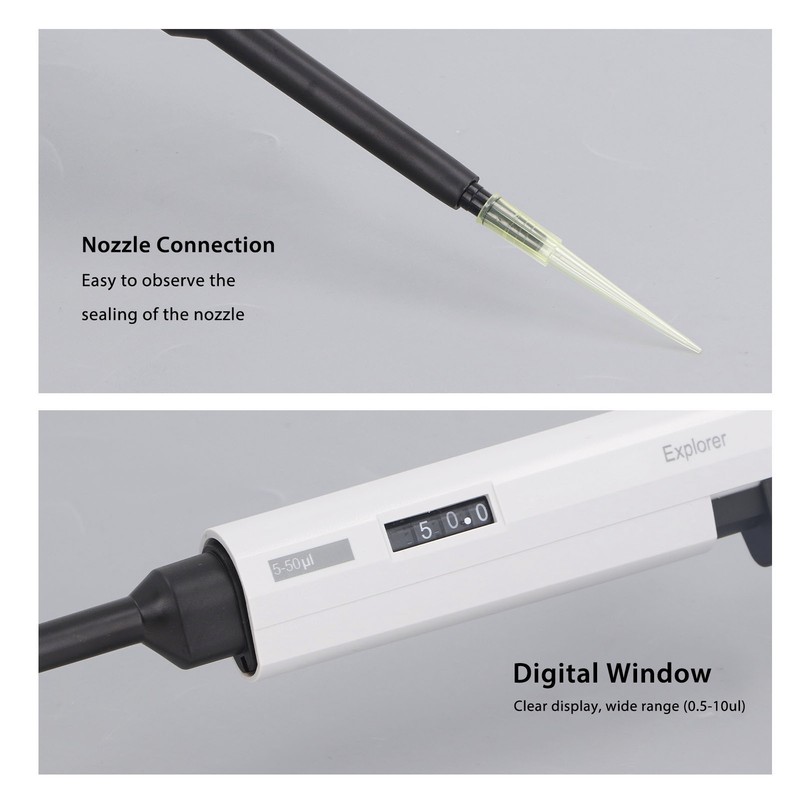 Laboratory Micropipette 5‑50ul Large Volume Tip Sampler Digital Adjustable Pipettor