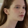 Leang 14K double line one-touch ring earrings pair M /