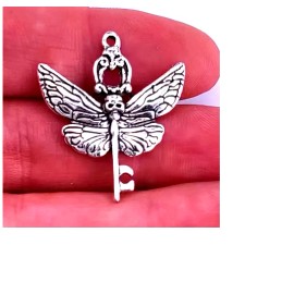 Fashion Jewelry SKULL MOTH WING KEY BUTTERFLY PAGAN GOTH  Pendant 22" 925 Sterling Silver Chain