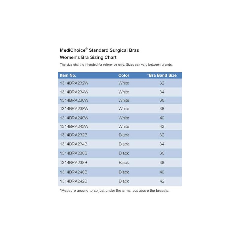 MediChoice Wireless Surgical Bra, Adjustable Strap Front Closure Post Surgery