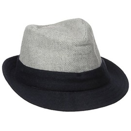 Mud Pie Baby Boys' Toddler Two Tone Fedora, Gray/Navy