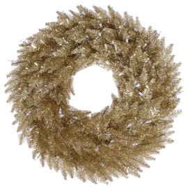 Vickerman 30" Champagne Fir Artificial Christmas Wreath, Unlit - Faux Fir Christmas Wreath - Indoor Seasonal Home Decor