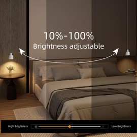 Aisilan 9W LED Minimalist Bedside Pendant Light Dimmable Kitchen Lights White Adjustable Length Wired Hanging Light 3000K Spotlight CRI 97 Kitchen Island Lighting for Dining Room Bedroom