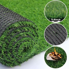 Petgrow Thick Artificial Grass6FTX11FT,0.7Inch Pile Height Green Soft Fake Faux Grass Turf Mat,Indoor Outdoor Garden Dogs Pet Synthetic Grass Carpet Doormat, Rubber Backed with Drainage Holes