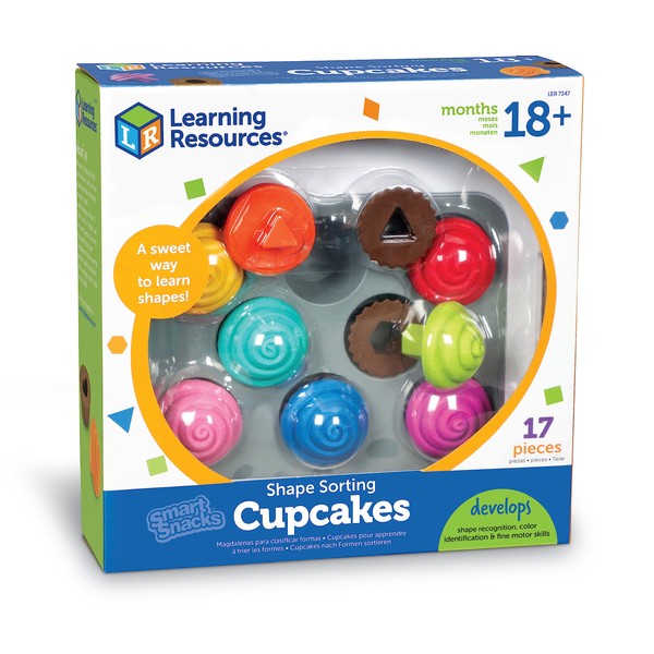 Learning Resources Smart Snacks Shape Sorting Cupcakes,17 Pieces, Ages 18