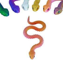 Nemoro 3D Printed Articulated Snake – 29.5'' Crystal-Like Movable Snake– Realistic Slithering Design, Collectible Articulated Model (Pink Gold)