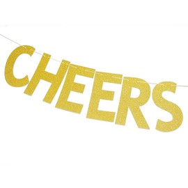 Losuya Cheers to 80 Years Gold Glitter Letters Garlands 80th Birthday Anniversary Party Photo Prop Decoration