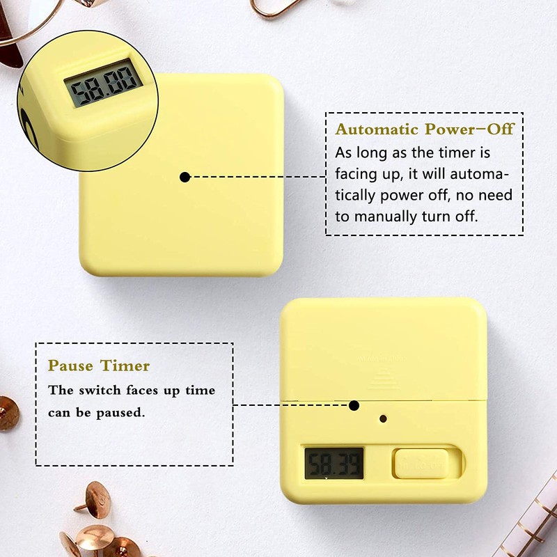DQDEDIAN Cube Timer, Kitchen Timer with Gravity Flip Countdown Settings