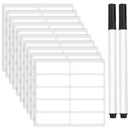 Pack of 100 Clothing Labels for Children with 2 Permanent Fabric Markers, Name Badges Stickers, Children's Name Stickers, Children for Children, School, Nursing Home, Daycare Camp (White)