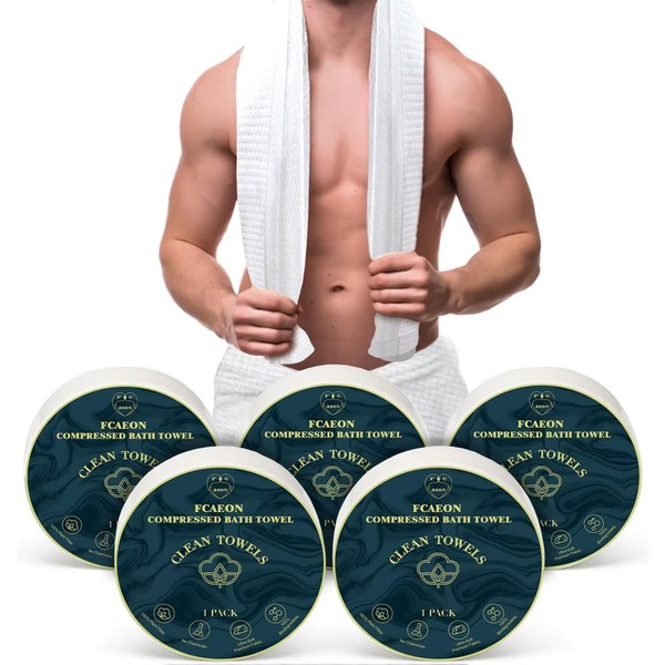 FCAEON Compressed Towel Tablets Large 55" x 27.5" 5 Paked