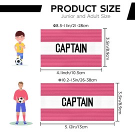 Mezeic Classic Captain's Armband for Soccer Training, Adults & Youths Elastic Arm Band Captain Armbands Team Sports Accessories - Adult,Pink