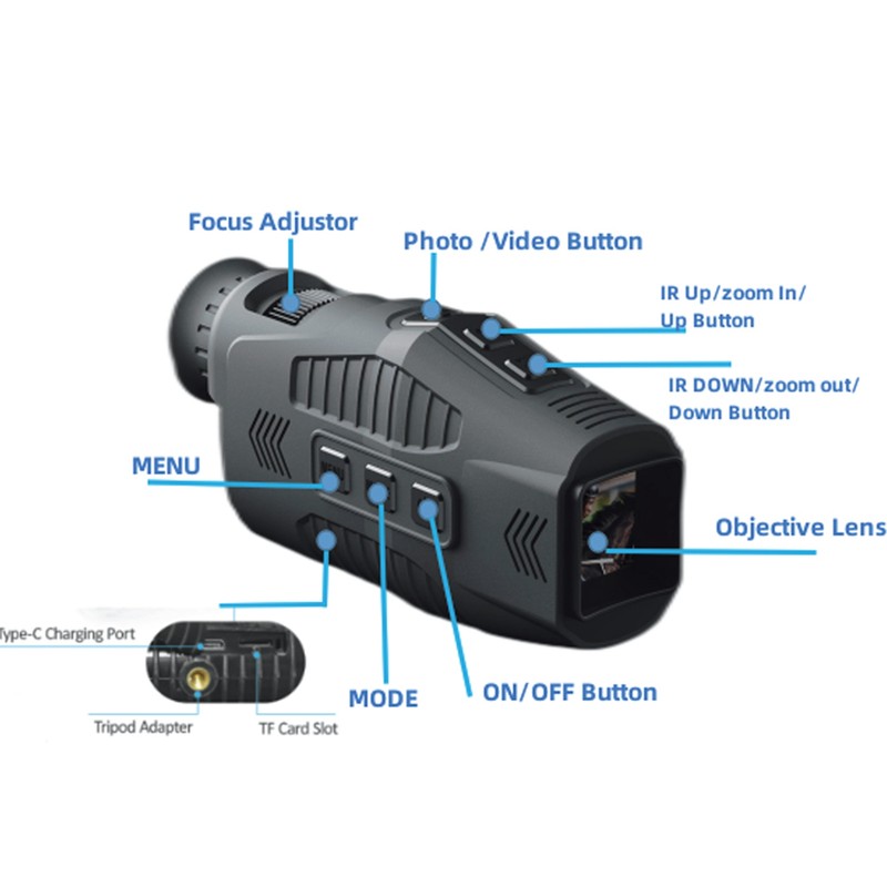 Monocular Night Vision Device 1080P 10X Digital Zoom Portable Night