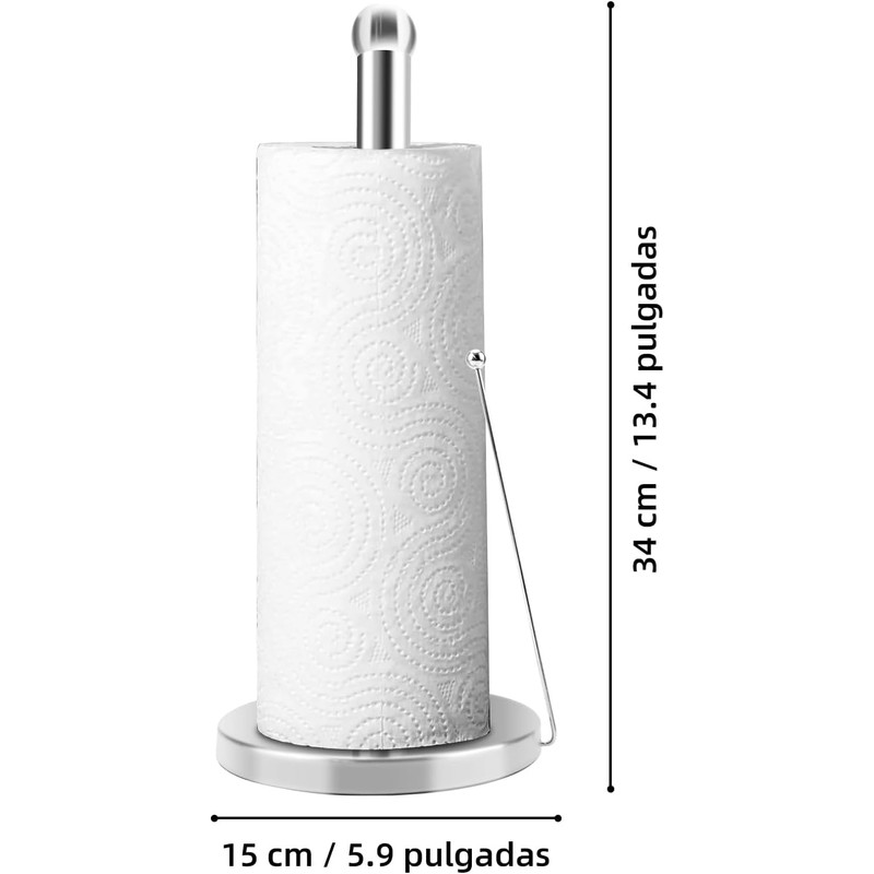 Toallero de Papel de Acero Inoxidable para Cocina Soporte Antideslizante