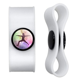 GRAPHICS & MORE Warrior II 2 Yoga Pose Headphone Earbud Cord Wrap - Charging Cable Manager - Wire Organizer Set of 2 - White