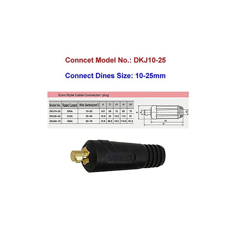 Amico EH-200A, 200-Amp/10-Feet Electric Electrode Holder Assembly, 10-25mm Dines Connector