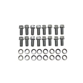 Pirate Mfg Chrome Header 6Pt Head 16Pc Bolt Kit Compatible with BB Chevy BBC V8 396-454