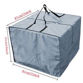 Zulux Outdoor Cushion Storage Bag - Durable 210D Patio Cushion Bag, Zippered Garden Cushion Storage Bag with Handles and Capacity 32" x 32" x 24"