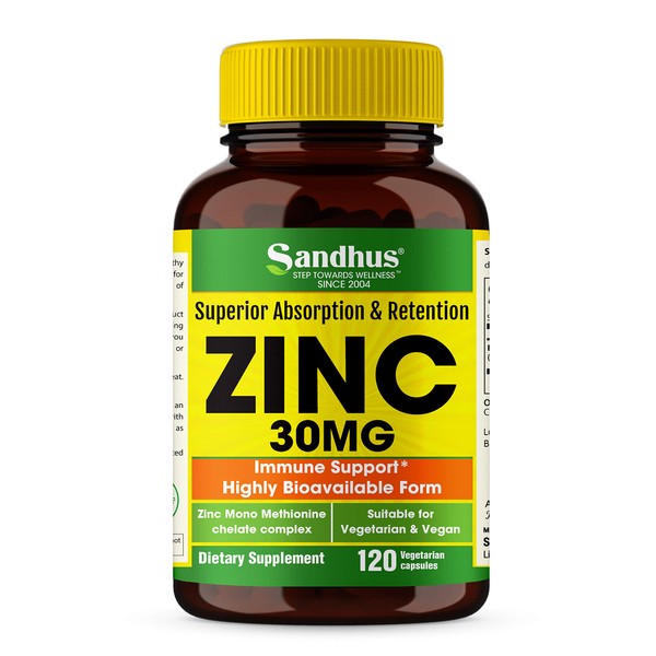 Zinc 30 mg Vegetarian Capsules 120