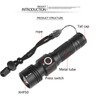 Telescopic Zoom Strong Light Flashlight High Brightness Power Display Portable