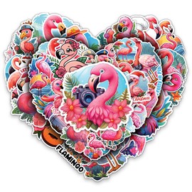 MONIZY Flamingo Stickers 50 Pieces Vinyl Waterproof Decal for Laptop Water Bottle Phone Car Window Bike Motorcycle Stakeboard Scrapbook Flamingos Sticker Gifts for Kid Teen Adult