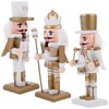 Ciieeo 3pcs Wooden Nutcracker Ornaments 6 Inch Christmas Nutcracker Doll