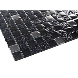 Glossy Black Raindrop Modern Square Glass Mosaic Tiles for Bathroom and Kitchen Walls Kitchen Backsplashes