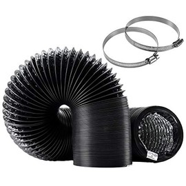 Funmit Aluminum Dryer Duct Flexible adjustable PVC Material Dryer Vent Hose, 4 inch 10 feet