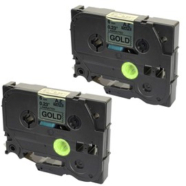 2X Compatible Label Tapes TZ-811 TZe-811 Black on Gold 6mm x 8m for PT-1000 1005 1010 3600 9600 D200 D210 D210VP D600VP E100 E300VP E550WVP H101C H101GB H105 H110 H300 H500 P700 P750W