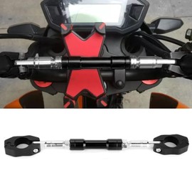 Anauto Motorcycle Handlebar Brace Crossbar Universal Adjustable 22mm Black Aluminium Alloy Strengthen Lever Bar Balance Lenker