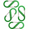 ALPLAKE ® - Pack of 4 Material Carabiners, Double Carabiner,