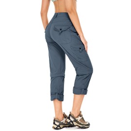 Women's Hiking Pants Convertible Quick Dry Lightweight Zip Off Fishing Safari Pants #2193-Dark Grey-10